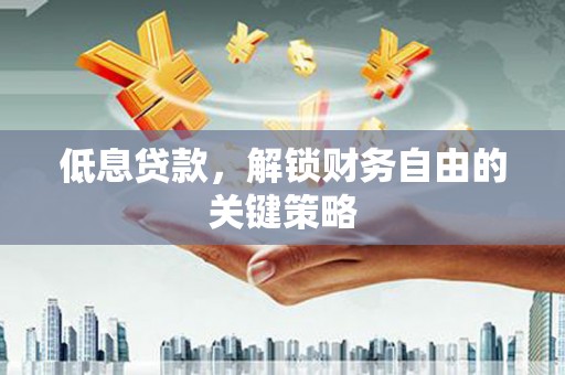 普安低息贷款，解锁财务自由的关键策略