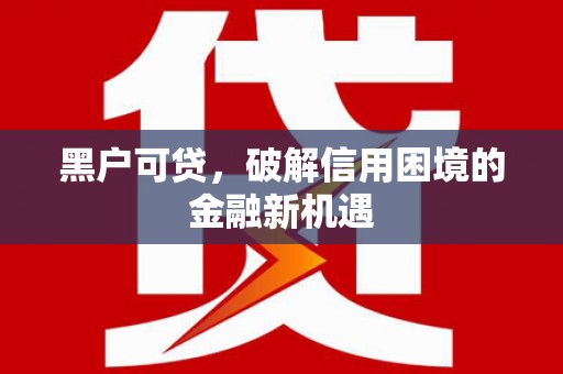 普安黑户可贷，破解信用困境的金融新机遇